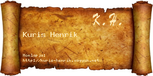 Kuris Henrik névjegykártya